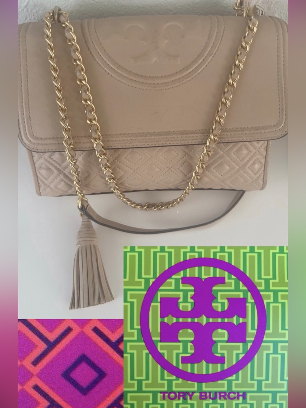 Tory Burch Fleming Convertible Napa Leather Crossbody (Nude Pink)
